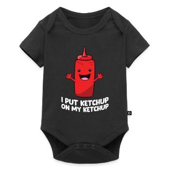 Drôle de ketchup je fais du ketchup sur mon - Body à manches courtes Premium Bébé - noir - Devant