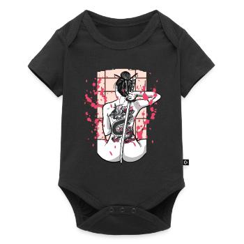 Japanese Dragon Tattoo Samurai Cherry Blossom - Baby Premium short-sleeve bodysuit - black - Front
