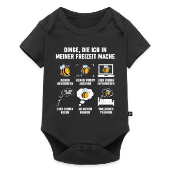 Bienen Fan Imker Honig Lustige Biene - Baby Premium Kurzarmbody - Schwarz - Vorne