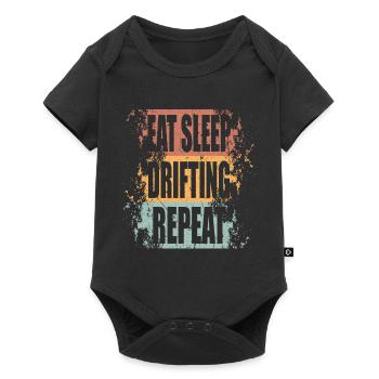 Drifting Eat Sleep Repeat - Baby Premium Kurzarmbody - Schwarz - Vorne