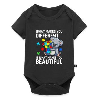 Soyez différent Autisme Mama Koala Autiste - Body à manches courtes Premium Bébé - noir - Devant