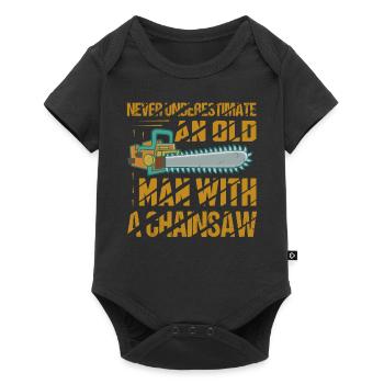 Never Underestimate An Old Man With A Chainsaw Arb - Baby Premium Kurzarmbody - Schwarz - Vorne