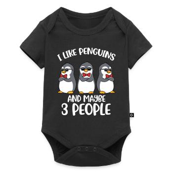 I Like Penguins Penguin Gift - Baby Premium short-sleeve bodysuit - black - Front