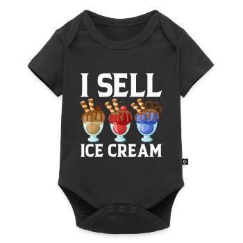 Je vends de la crème glacée Sorbet Icicles Mochi - Body à manches courtes Premium Bébé - noir - Devant
