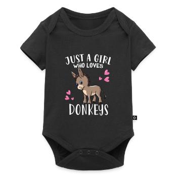 Funny Donkey Lover Just A Girl Who Loves Donkeys - Baby Premium short-sleeve bodysuit - black - Front