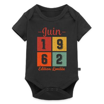 Cadeau D'anniversaire Juin 1962 Édition Limitée - Body à manches courtes Premium Bébé - noir - Devant