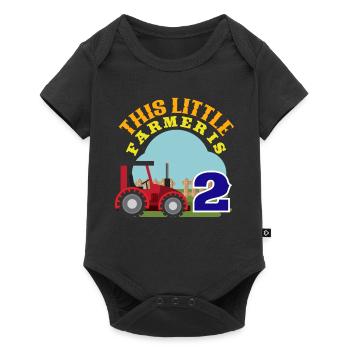 2ème anniversaire Je suis 2 animaux agriculteur de ferme - Body à manches courtes Premium Bébé - noir - Devant
