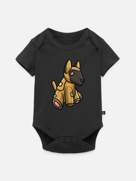 Malinois Hund Kuscheltier Motiv - Baby Premium Kurzarmbody - Schwarz