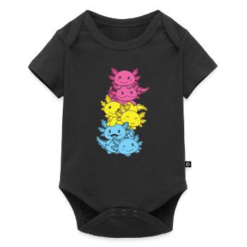 Pansexual Flag Pan Pride LGBTQ Axolotl - Baby Premium short-sleeve bodysuit - black - Front