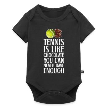 Tennis is Like Chocolate - Baby Premium short-sleeve bodysuit - black - Front