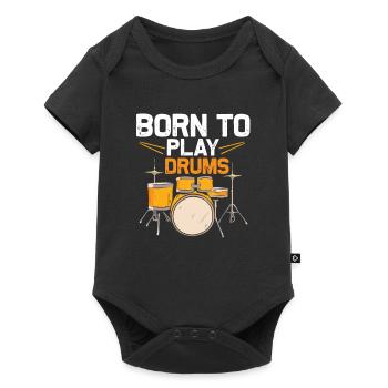 Born To Play Drums Drummer Drumming - Baby Premium short-sleeve bodysuit - black - Front