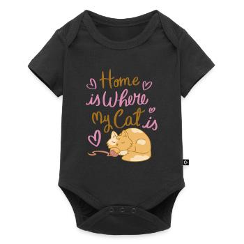 Cat Pet Cat Cats Domestic Cat Kitten - Baby Premium short-sleeve bodysuit - black - Front