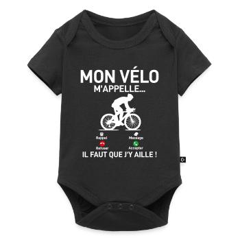 Mon Vélo M'appelle Cadeau Sport Cycliste - Body à manches courtes Premium Bébé - noir - Devant