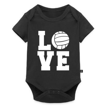 Entraîneur de ballon de volleyball d’amour Joueur - Body à manches courtes Premium Bébé - noir - Devant