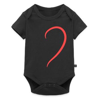 Demi-cœur rouge - Body à manches courtes Premium Bébé - noir - Devant