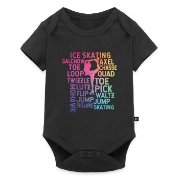 Ice Skating Theme Rainbow Typography Funny - Baby Premium short-sleeve bodysuit - black - Front