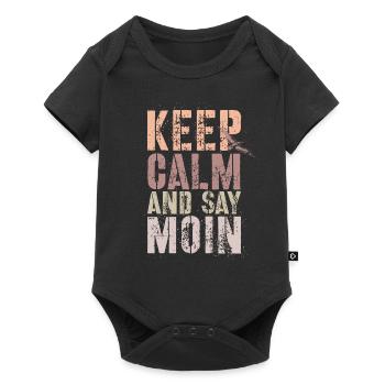 Keep Calm and say Moin - Baby Premium Kurzarmbody - Schwarz - Vorne