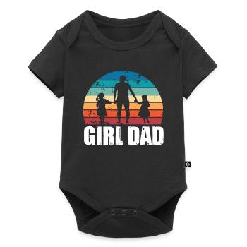 Fille Papa Coucher de soleil Papa de filles Cadeau de fête des pères - Body à manches courtes Premium Bébé - noir - Devant
