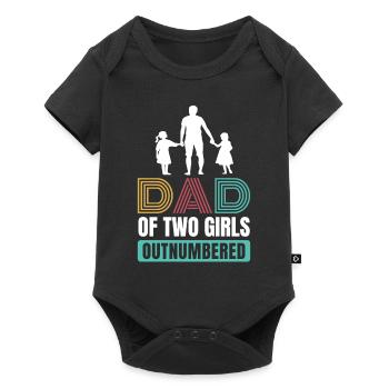 Papa de 2 filles en infériorité numérique Fête des Pères Rétro - Body à manches courtes Premium Bébé - noir - Devant