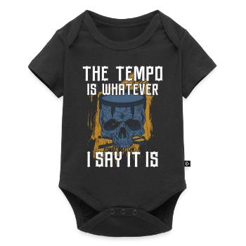 Drummer Drum Set Vintage The Tempo - Baby Premium Kurzarmbody - Schwarz - Vorne