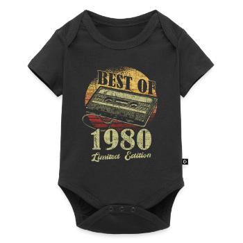 Best Of 1980 Retro Cassette Tape - Baby Premium short-sleeve bodysuit - black - Front