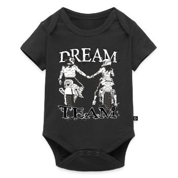 We are a dream team. Partner Tshirt Motorcycle - Baby Premium short-sleeve bodysuit - black - Front