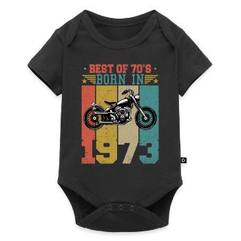Best Of The 70's Born 1973 Vintage Motorcycle - Baby Premium short-sleeve bodysuit - black - Front