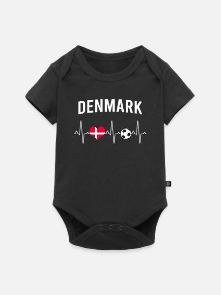Dänemark Fußball Herzschlag - Premium kortærmet baby-body  - sort