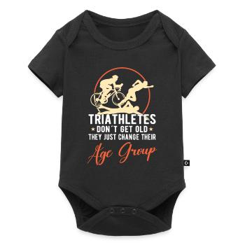 Triathlon Swim Bike Run Triathlet Sport Geschenk - Baby Premium Kurzarmbody - Schwarz - Vorne