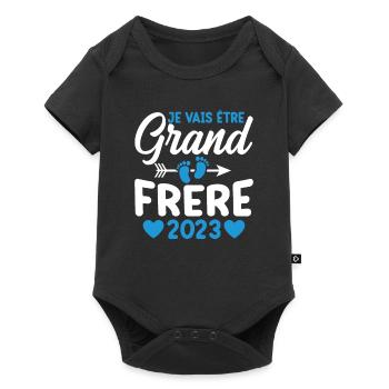 Je Vais Être Grand Frère 2023 - Body à manches courtes Premium Bébé - noir - Devant