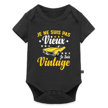 Je Suis Pas Vieux Je Suis Vintage - Body à manches courtes Premium Bébé - noir - Devant