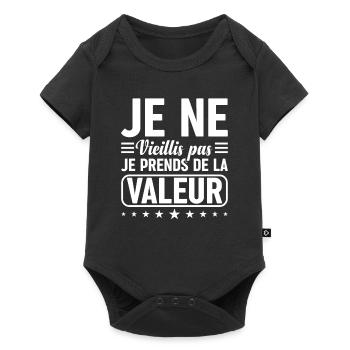 Je Ne Vieillis Pas Je Prends De La Valeur - Body à manches courtes Premium Bébé - noir - Devant