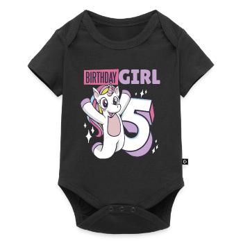 Children 5th Birthday Girl Birthday Girl 5 years - Baby Premium short-sleeve bodysuit - black - Front