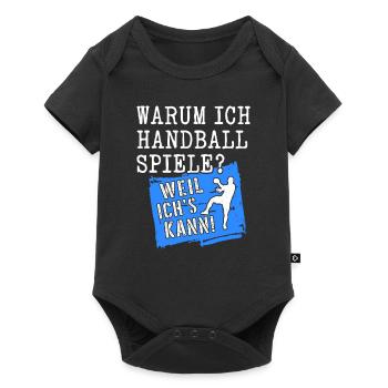 Handballspieler Handballer Handball Handballerin - Baby Premium Kurzarmbody - Schwarz - Vorne