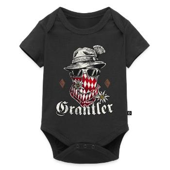 Grantler T-Shirt Trachtenshirt Bayern - Baby Premium Kurzarmbody - Schwarz - Vorne