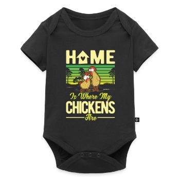Chickens Home Chicken Chicken Chicken - Baby Premium short-sleeve bodysuit - black - Front