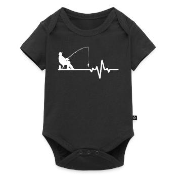 Pêcheur amateur avec ligne ECG - Body à manches courtes Premium Bébé - noir - Devant