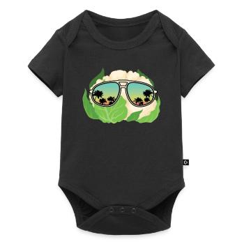 Blumenkohl Sonnenbrille - Baby Premium Kurzarmbody - Schwarz - Vorne