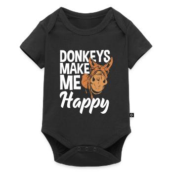 Funny donkey lover gift - Baby Premium short-sleeve bodysuit - black - Front