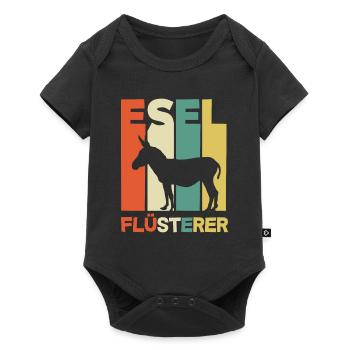 Esel Flüsterer Lustiges Esel Geschenk - Baby Premium Kurzarmbody - Schwarz - Vorne