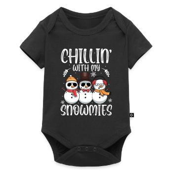 Chillin With My Snowmies Xmas Light Christmas - Baby Premium short-sleeve bodysuit - black - Front