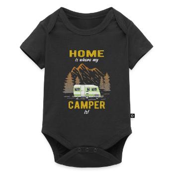 Home is where my Camper is Caravan Camping - Baby Premium short-sleeve bodysuit - black - Front