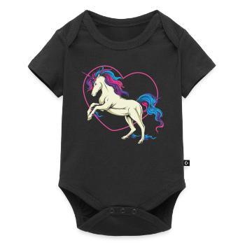 Bisexuel Bi Pride Flag Licorne - Body à manches courtes Premium Bébé - noir - Devant