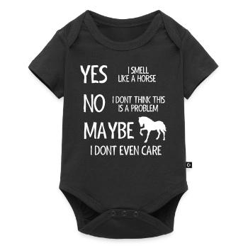 Amoureux des chevaux, cheval, cadeau cheval - Body à manches courtes Premium Bébé - noir - Devant