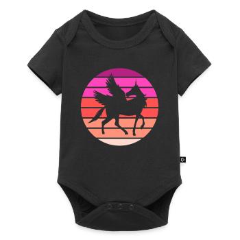 Pegasus - Baby Premium Kurzarmbody - Schwarz - Vorne