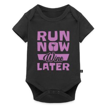 Jogger Runner Marathon Jogging Ski de fond - Body à manches courtes Premium Bébé - noir - Devant