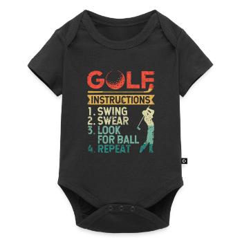 Golf Instructions Swing Oath Search Ball Repeat - Baby Premium short-sleeve bodysuit - black - Front