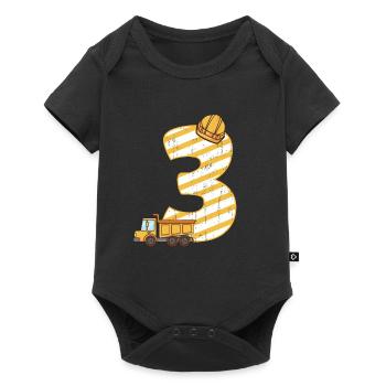 3 ans 3e fête d’anniversaire des enfants d’un travailleur de la construction - Body à manches courtes Premium Bébé - noir - Devant