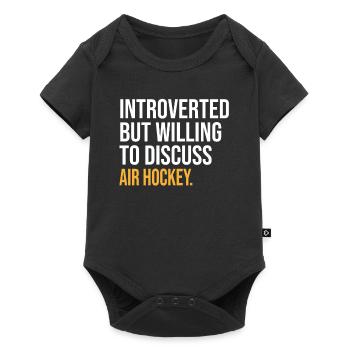 I PAUSED MY AIR HOCKEY TO BE HERE - Baby Premium short-sleeve bodysuit - black - Front