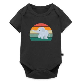 Eléphant Pachyderme Proboscis Afrique Trompettes Éléphant - Body à manches courtes Premium Bébé - noir - Devant